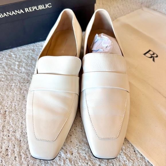 Banana Republic Italian Leather Everyday Loafer Ivory NWT - Picture 4 of 7
